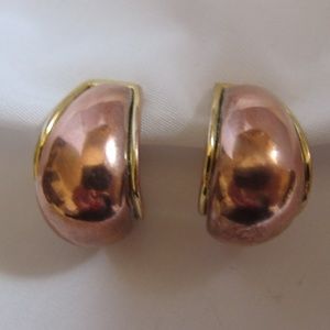 Rose gold clip hoops